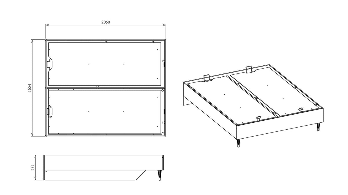 BELLONA GRAVITA STORAGE BED 200X200 CM