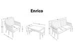 BELLONA ENRICO GARDEN FURNITURE SET (set: 1 Coffee table+seats 4 people in total)